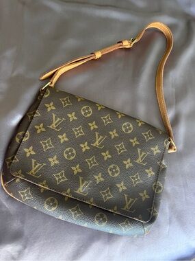 Louis Vuitton Monogram Shoulder Bag in Brown and Tan